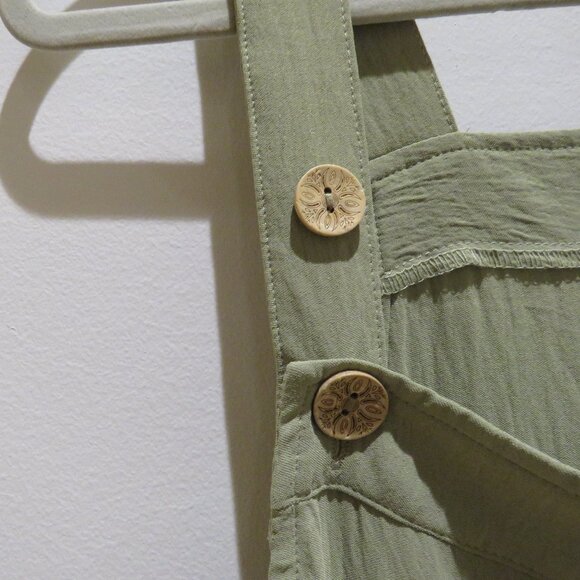 ODDI LOS ANGELES Everlee Apron Pinafore Tiered Maxi Dress in Sage Green 2XL NWT - Picture 6 of 15